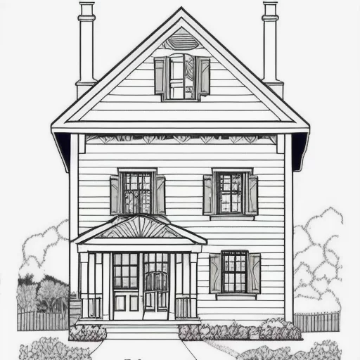 2734872362-a realistic house in the style of Line drawing for a coloring book for kids.webp